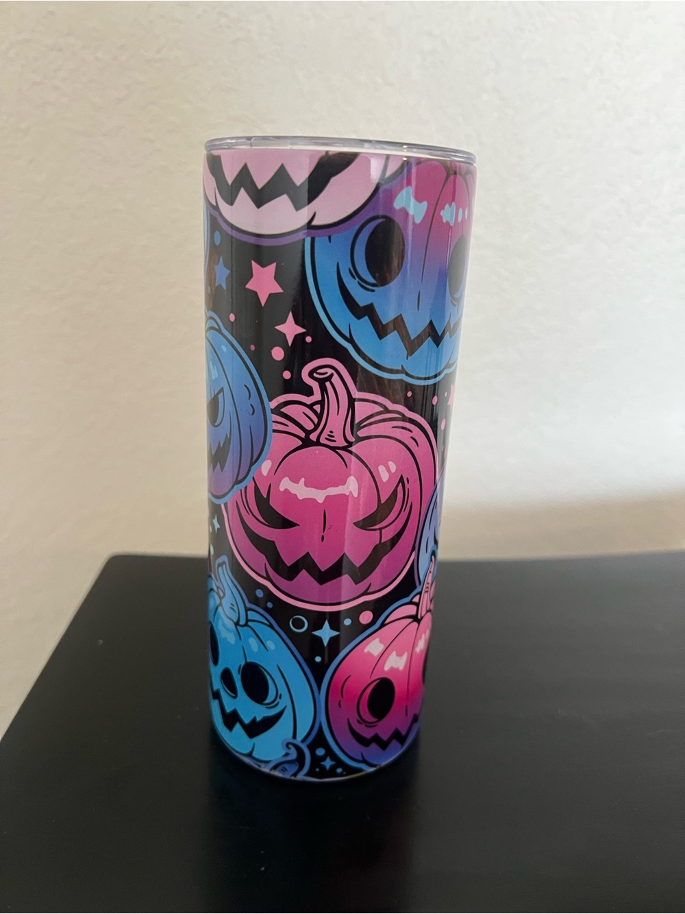 Pink & Blue Jack-O'-Lantern Tumbler